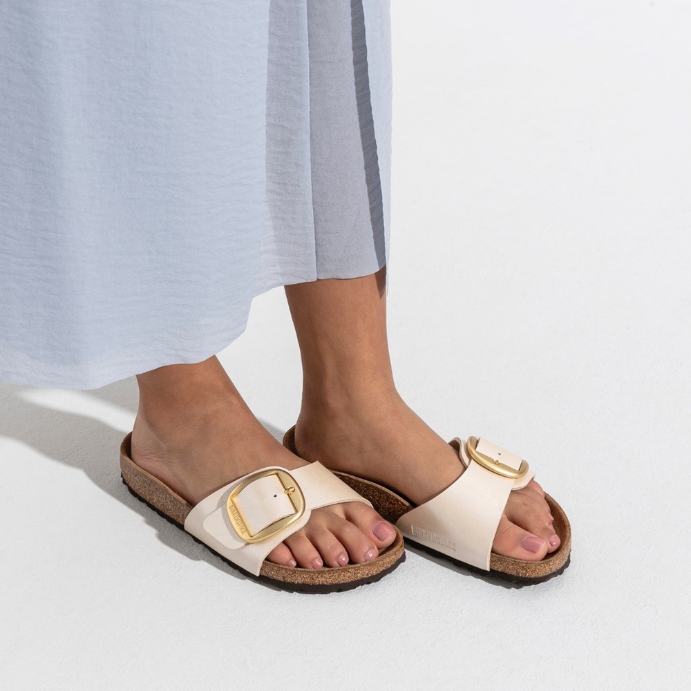 Birkenstock Madrid Big Buckle pearl white